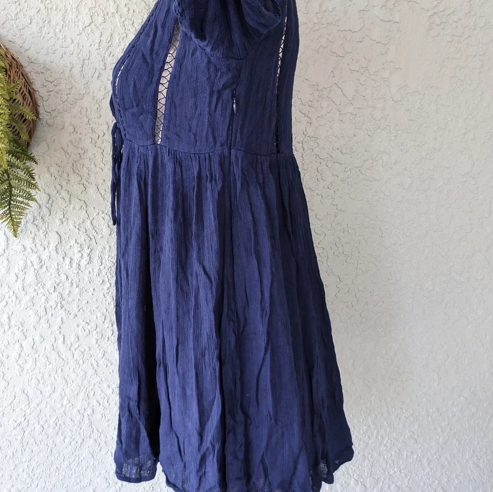 Free People Romeo Peakaboo Mini Dress blue size‎ s/p